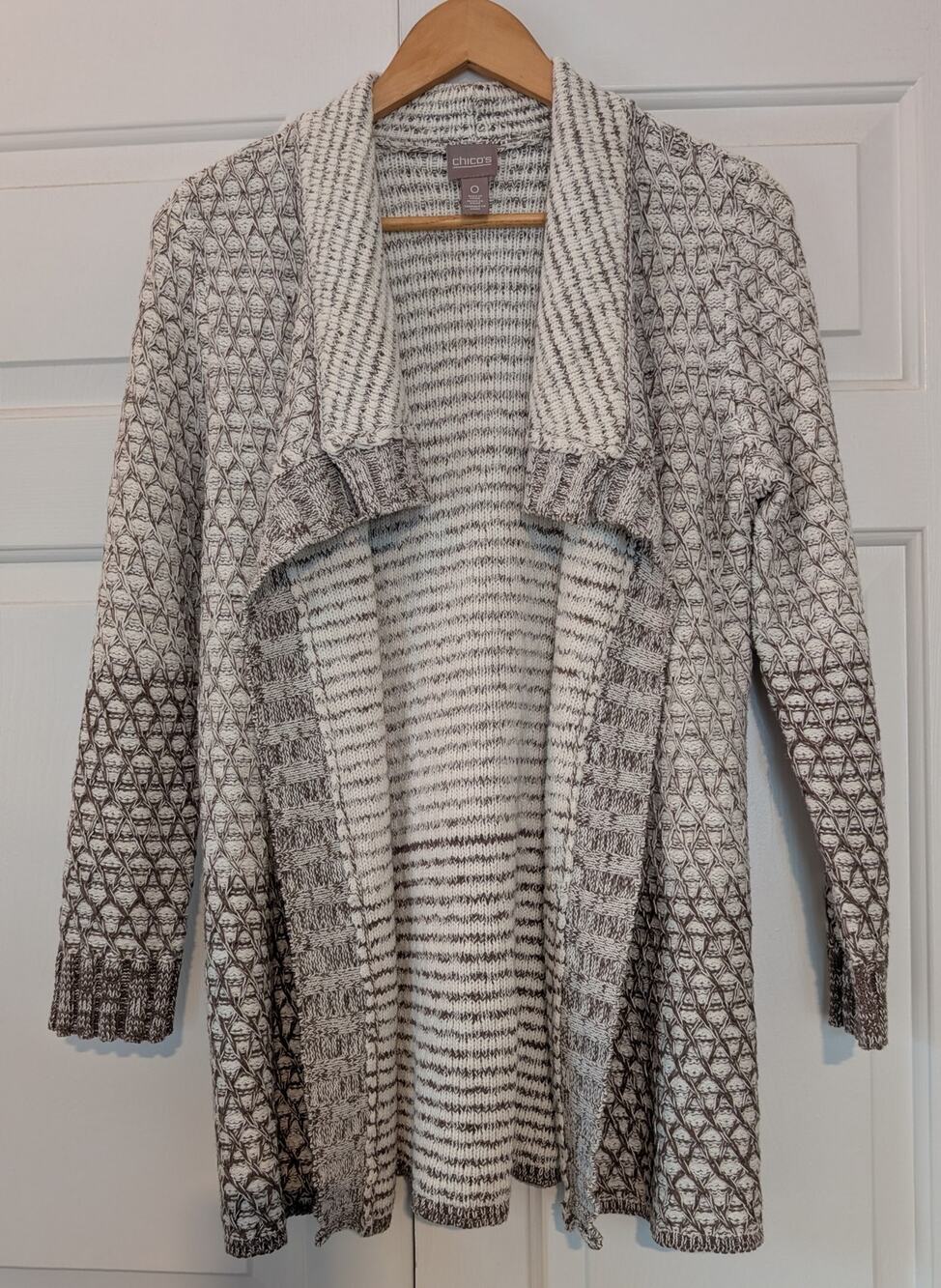 Chicos Neutral Open Front Cardigan